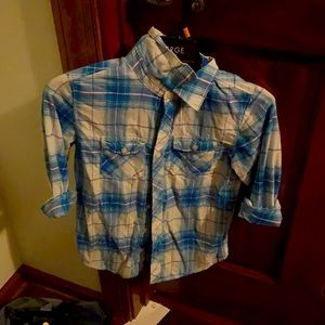 Girls small blue flannel